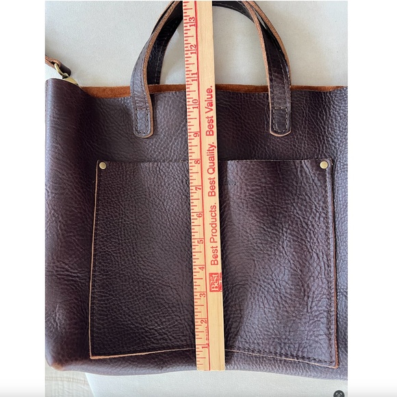 PORTLAND LEATHER GOODS Medium Crossbody Tote in Coldbrew Pebbled Leather - Picture 14 of 16